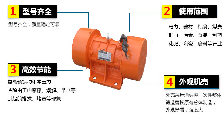 臥式振動電機結構特點